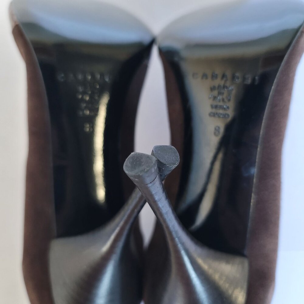 Casadei Suede Heels Pumps Embellished With Stones & Buckle Detail. Size 8 - Picture 10 of 12